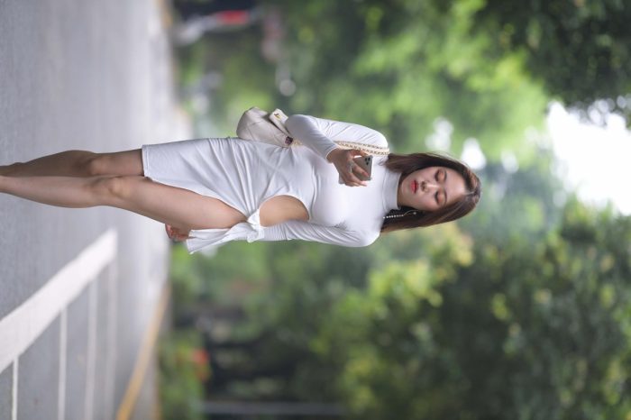 非常精致的侧边裙姑娘，忒好看了！【299P】00017-小李街拍